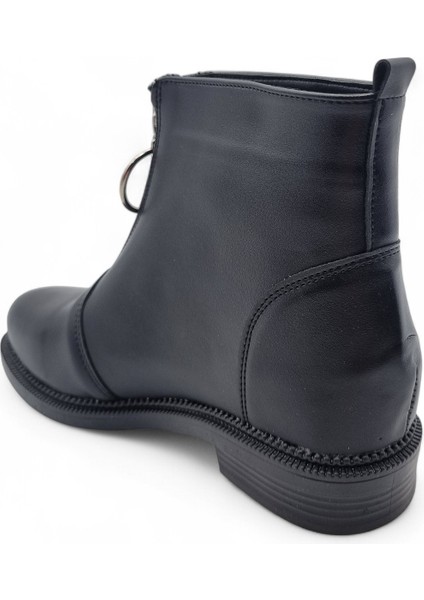 Kadın Fermuarlı Halka Aksesuar Detaylı Bot