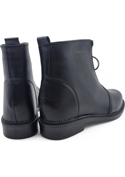 Kadın Fermuarlı Halka Aksesuar Detaylı Bot