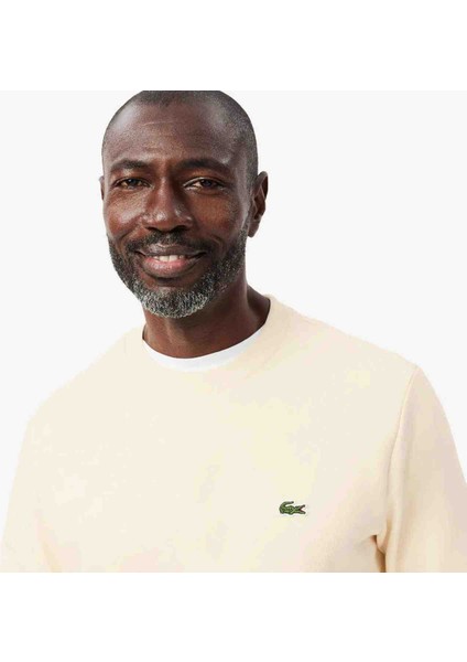 Bisiklet Yaka Regular Fit Krem Uzun Kol Sweatshirt