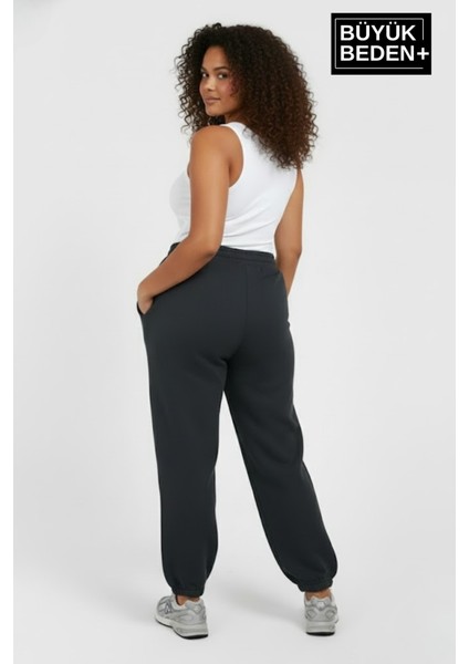 Kadın Büyük Beden Paça Lastikli Iki Iplik Rahat Kalıp Ince Eşofman Altı SPR26BEAK951 modelleri