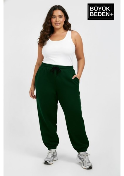 Kadın Büyük Beden Paça Lastikli Iki Iplik Rahat Kalıp Ince Eşofman Altı SPR26BEAK951