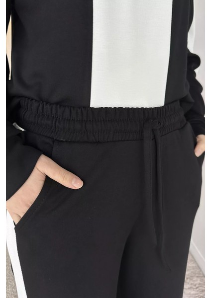 Tesettür Yarım Fermuarlı Renk Garnili Tunik Pantolon Ikili Takım P-00019751 indirimleri