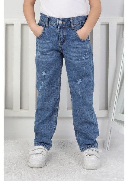 Erkek Çocuk Premium Kalite Yırtıklı Lazer Kot Pantolon