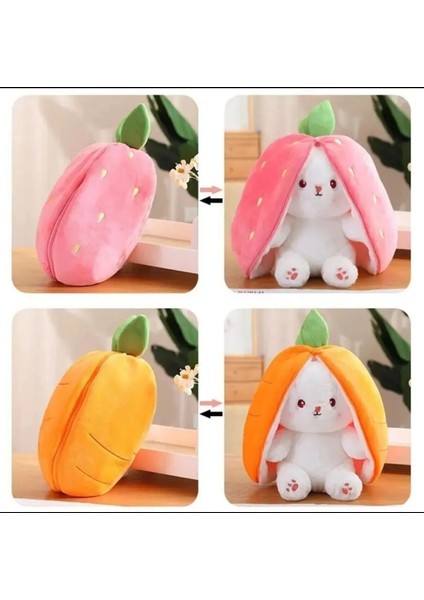 Oyuncak Peluş Tavşan Çilek Havuç Sevgiliye Özel Hediye Fermuarlı 38 Cm. fırsatları