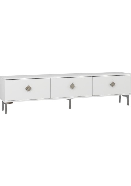 1340TV180-1DD Tv Sehpası Beyaz-Gümüş fırsatları