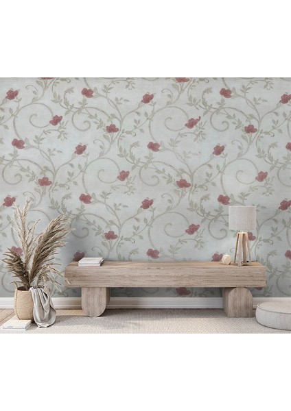 Krem Pembe Çiçek 16 M2 Duvar Kağıdı 92175