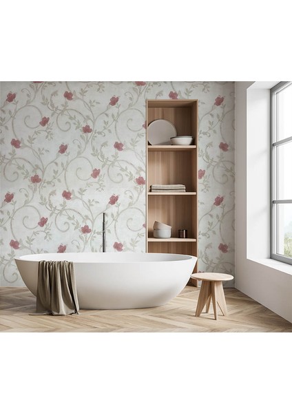 Krem Pembe Çiçek 16 M2 Duvar Kağıdı 92175 modelleri