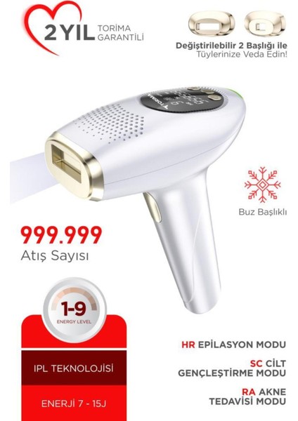 Ipl Buz Başlıklı Lazer Epilasyon Cihazı, Otomatik/manuel, Dokunmatik Ekran