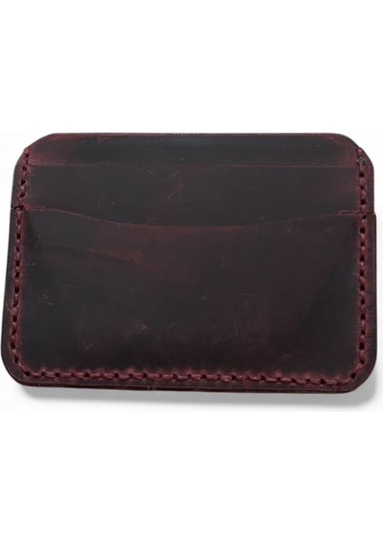 Simona El Yapımı Hakiki Gerçek Deri Taba Renk Kart Cüzdanı