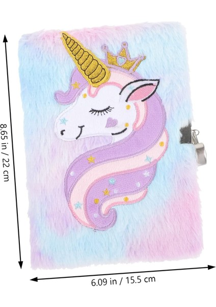 Peluş Tüylü Unicorn Defter 1 Adet Kilitli fırsatları