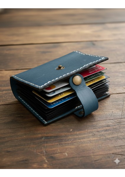 Hakiki Deri Akordiyon Cüzdan Kartlık