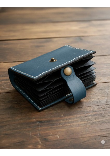 Hakiki Deri Akordiyon Cüzdan Kartlık