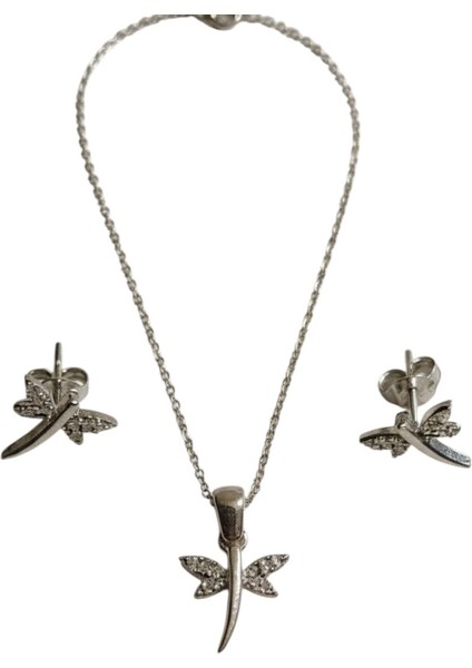 Premium Kutuda 925 Ayar Gümüş Yusufcuk Kuşu Set Kadın fırsatları