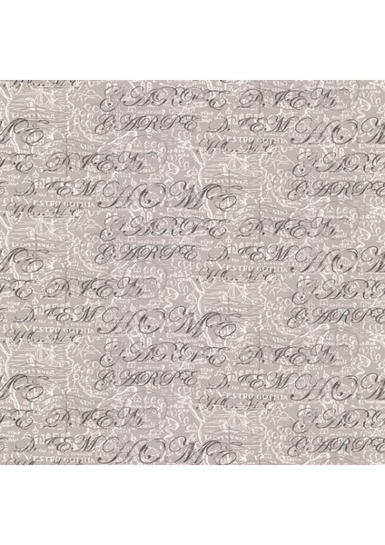 Gri Klasik Yazılı Duvar Kağıdı 113019