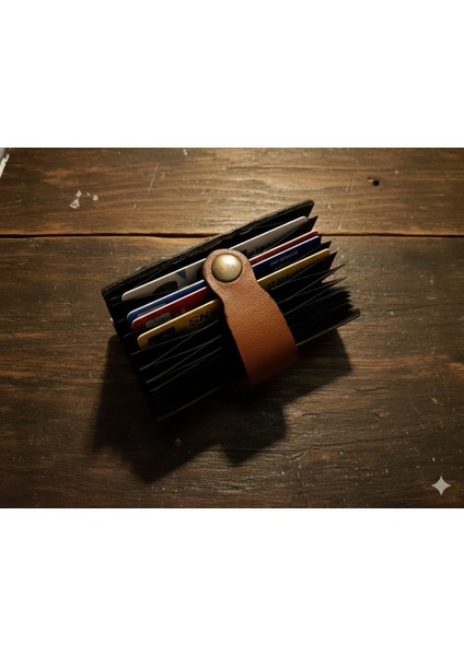 Hakiki Deri Akordiyon Cüzdan Kartlık modelleri