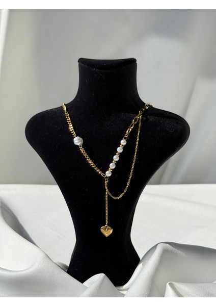 Çelik Kolye Gold Renk