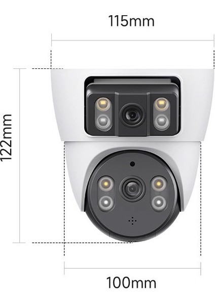 Çift Ekranlı Kablosuz Wifi Iç Mekan Güvenlik Kamerası – Tavana Monte Edilen Kurulum, Zahmetsiz Kurulum Için Delme Gerektirmez. 8 Megapiksel Çözünürlük ve Sıfır Kör Nokta Özelliğine Sahiptir