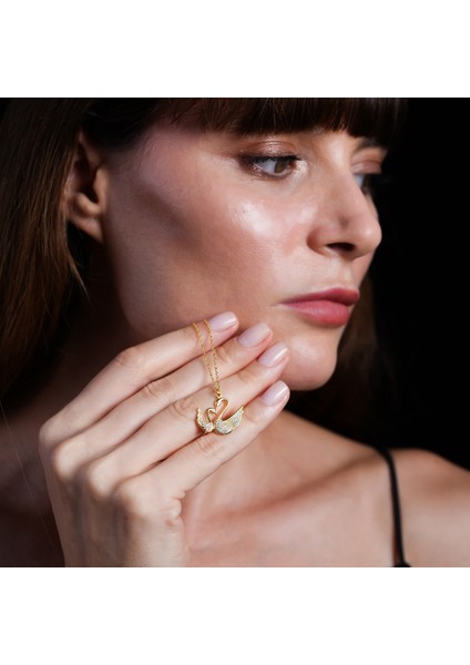 Kuğu Kuşlu Altın Kaplama Kolye KLY13 fırsatları