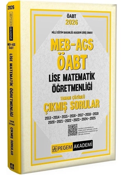 Pegem 2026 Öabt Meb-Ags Lise Matematik Öğretmenliği Çıkmış Sorular Çözümlü