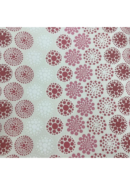 Beyaz Kırmızı Pembe Noktalı Çiçek Desen Duvar Kağıdı 11
