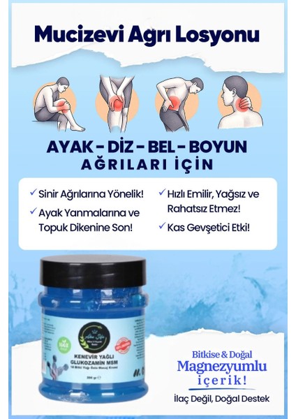 Kenevir Yağlı Kas ve Eklemler Gibi Tüm Vücut Ağrılarında Etkili Bitkisel Içerikli JEL 200 ml ( Yüze Sürülmez Yakıcıdır )
