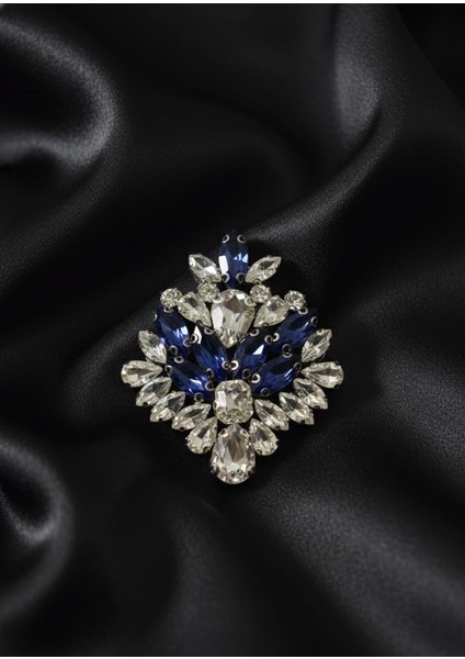 Mavi Kristal Taşlı Prenses Broş