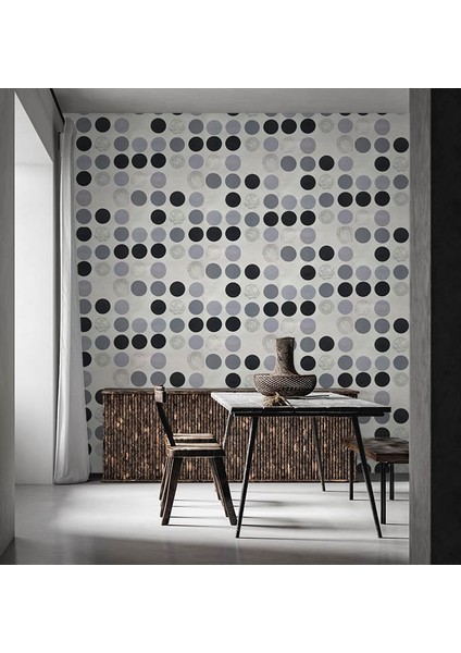 Siyah Gümüş Parlak Desenli Ucuz Duvar Kağıdı 69075412