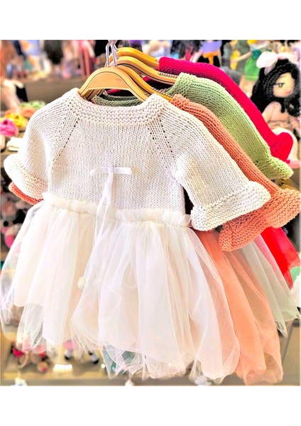 El Örgüsü %100 Pamuk Yeşil Uzun Kol Doğumgünü Elbise Tütü fiyatları