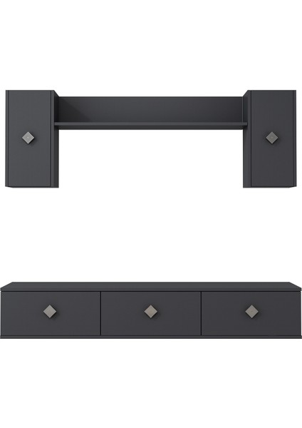 1339TV180-1CDD Duvara Montaj Tv Sehpası, Tv Ünitesi Antrasit-Gümüş fırsatları