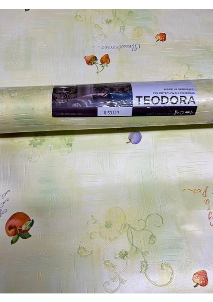 Yeşil Meyve Desenli Dokulu Ucuz Duvar Kağıdı 53113 fiyatları