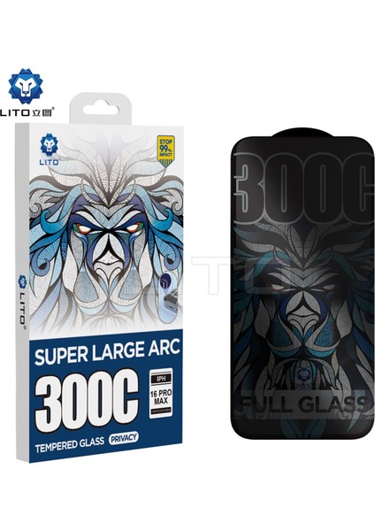 D+ Max iPhone 15 Pro Max 300C Big Curved Privacy Ekran Koruyucu