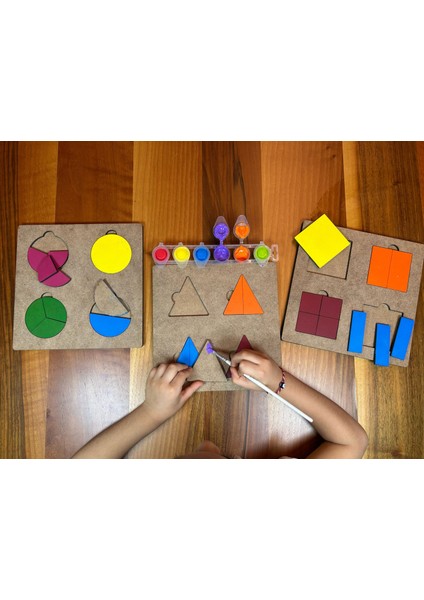 Oyna, Boya, Öğren Ahşap Şekil Bölme ve Tamamlama Seti indirimleri