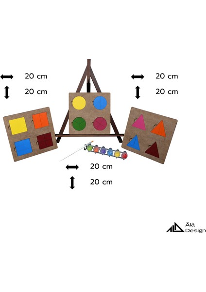 Oyna, Boya, Öğren Ahşap Şekil Bölme ve Tamamlama Seti