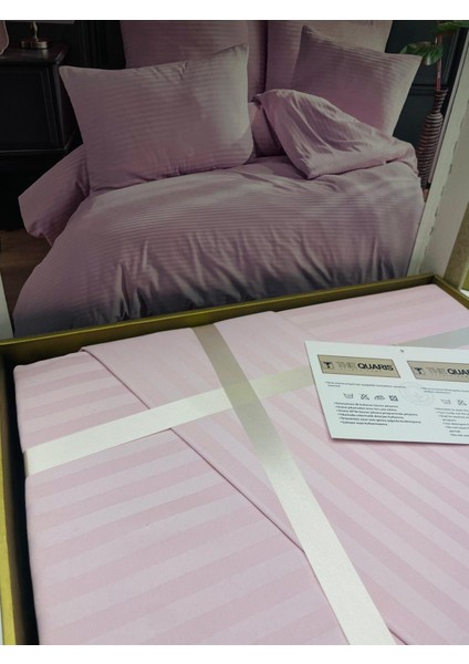 Çizgili Delux Pamuk Saten Çift Kişilik Nevresim Takımı fiyatları