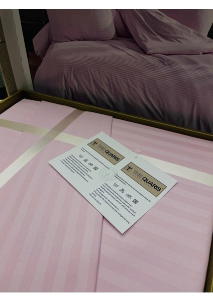 Çizgili Delux Pamuk Saten Çift Kişilik Nevresim Takımı modelleri