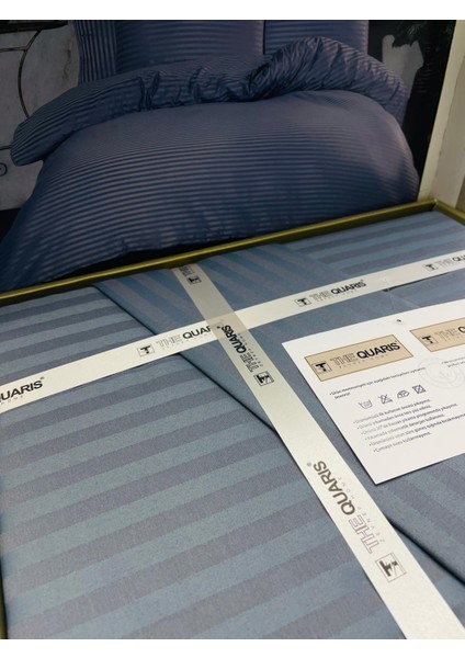 Çizgili Delux Pamuk Saten Çift Kişilik Nevresim Takımı fiyatları