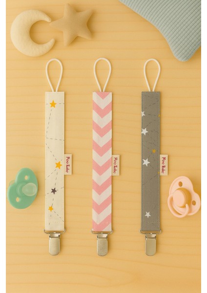 Emzik Askısı - Emzik Zinciri - Emzik Tutacağı 3'lü Set