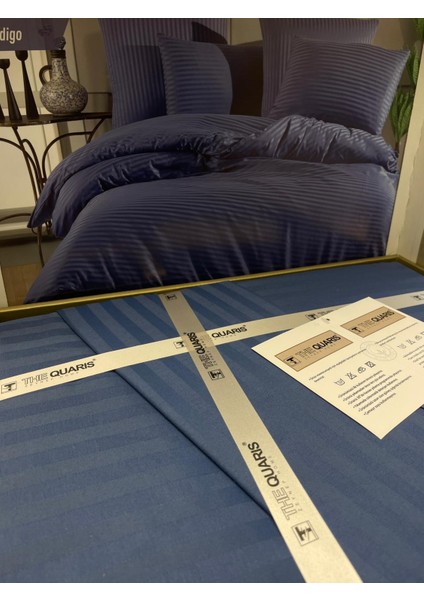 Çizgili Delux Pamuk Saten Çift Kişilik Nevresim Takımı fiyatları