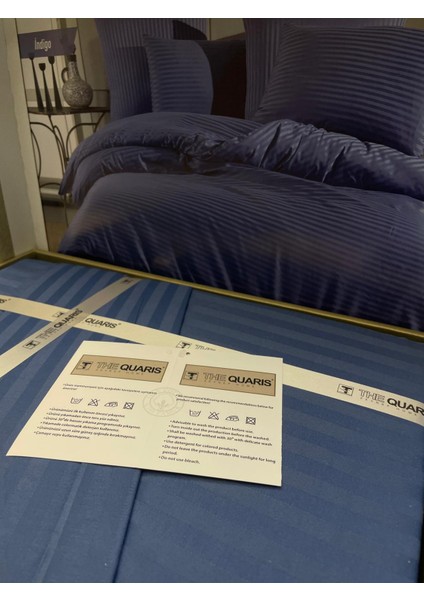 Çizgili Delux Pamuk Saten Çift Kişilik Nevresim Takımı modelleri