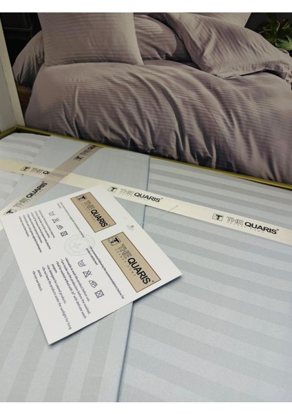 Çizgili Delux Pamuk Saten Çift Kişilik Nevresim Takımı fiyatları