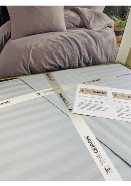 Çizgili Delux Pamuk Saten Çift Kişilik Nevresim Takımı modelleri