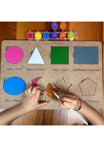 Oyna, Boya, Öğren Ahşap Şekiller Seti modelleri