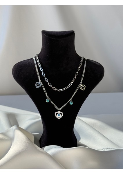 Çelik Kolye Silver Renk