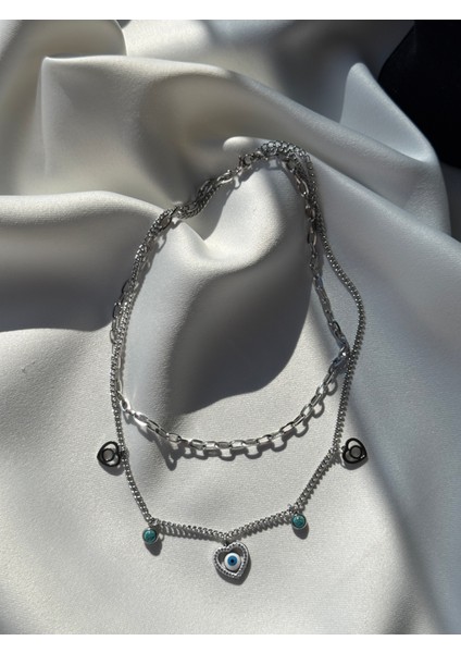 Çelik Kolye Silver Renk fiyatları