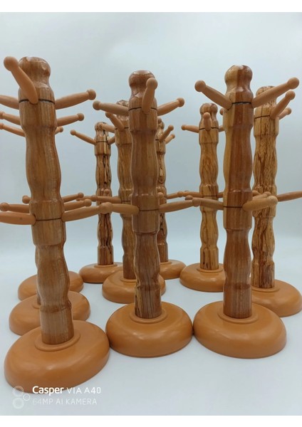 10 Adet Ahşap Gövdeli Fincan Askısı