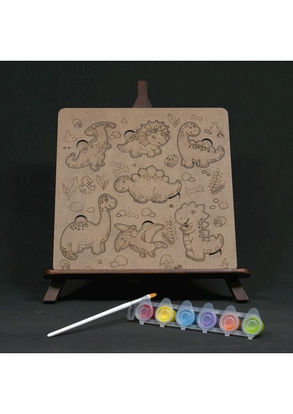 Oyna, Boya, Öğren Ahşap Dinozorlar Seti