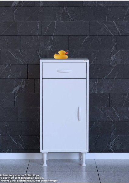 Taha 35 cm 3 Bölmeli Beyaz Çok Amaçlı Dolap 2 Raflı Banyo Mutfak Dolabı 35X88X32,5 cm Düzenleyici