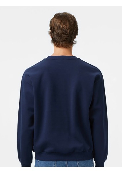 Bisiklet Yaka Lacivert Regular Fit Uzun Kol