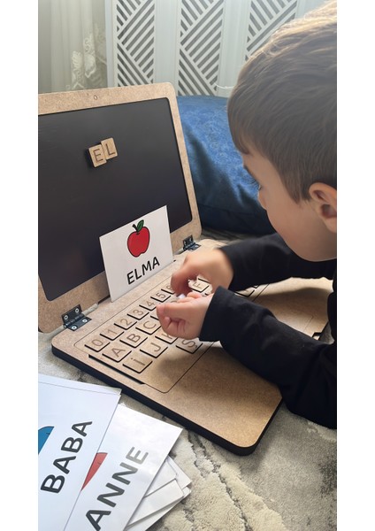 Minik Yazar Ahşap Laptop Yazı Oyunu indirimleri