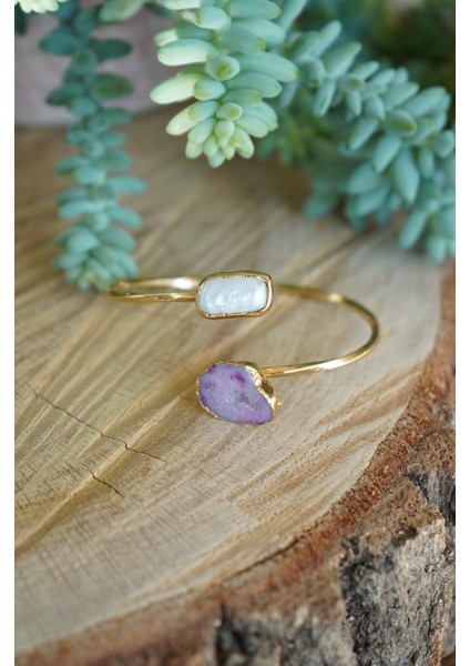 Doğal Taş Solar Akik ve Inci Uclu Helen Bileklik fiyatları